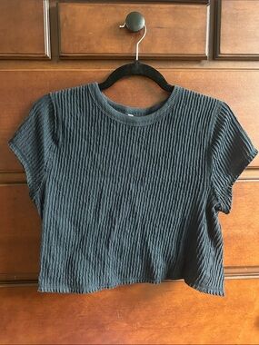 FP Movement by Free People Black Textured Crop Tee